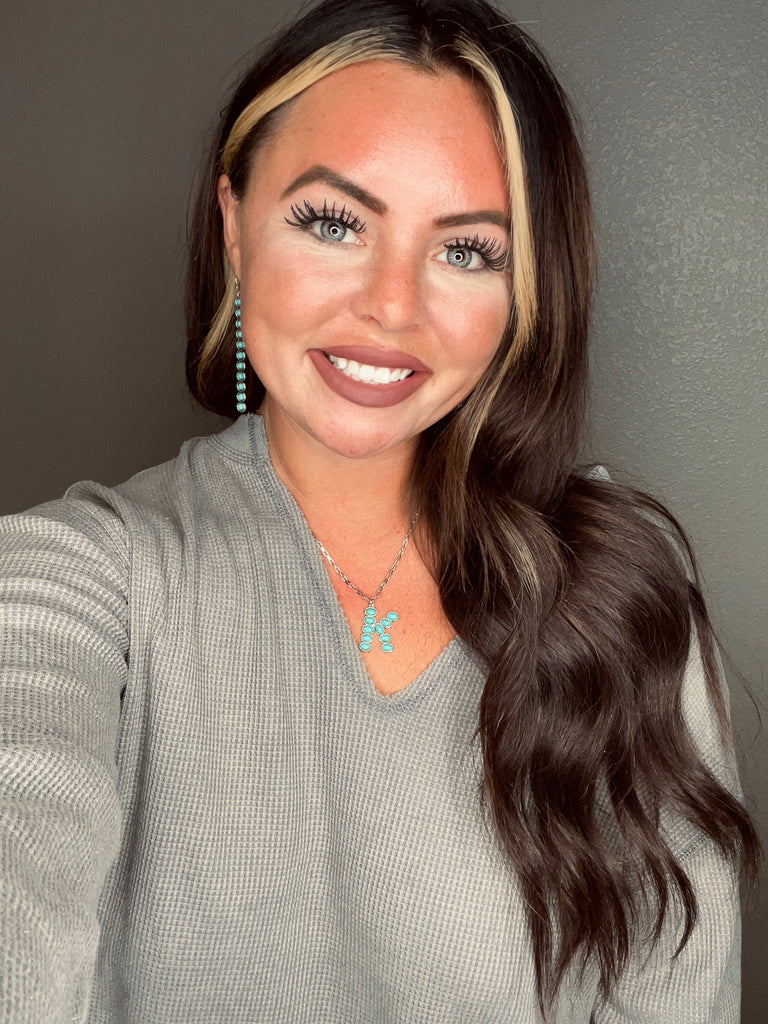 Turquoise Ribbon Fall Earrings