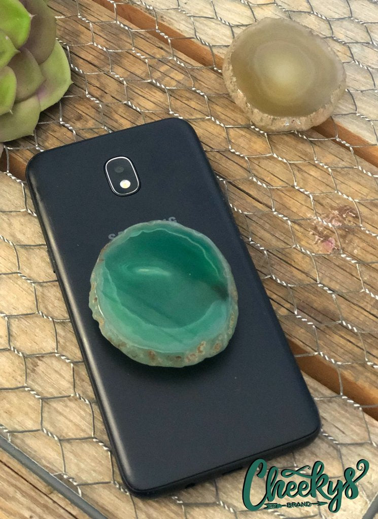 Green Geo Stone Phone Grip