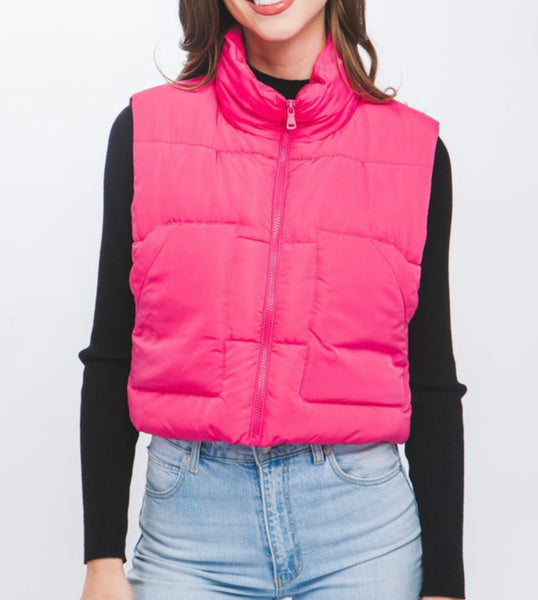 Hot Pink Puffer Vest