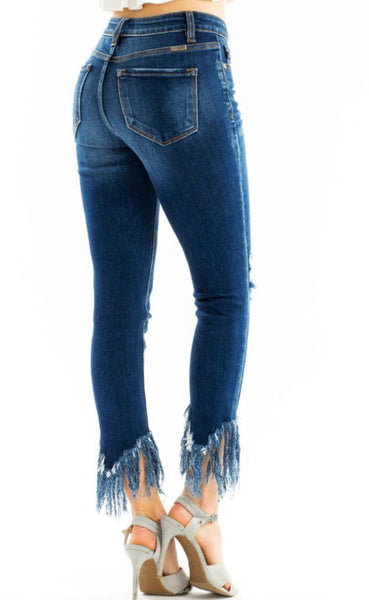 Double Take Frayed Jeans