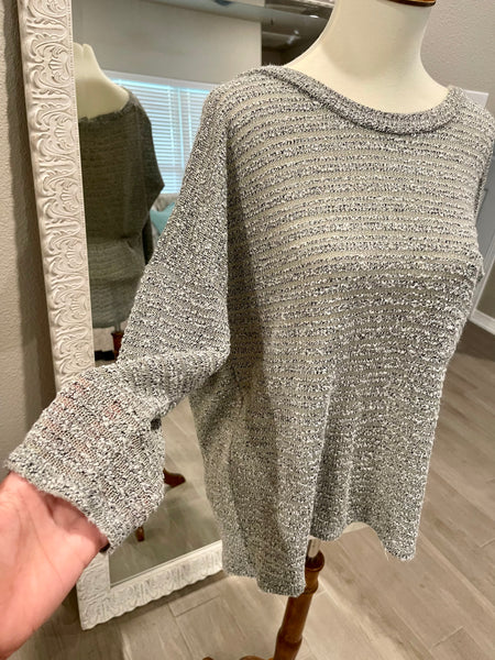 Grey Shimmer HiLow Top