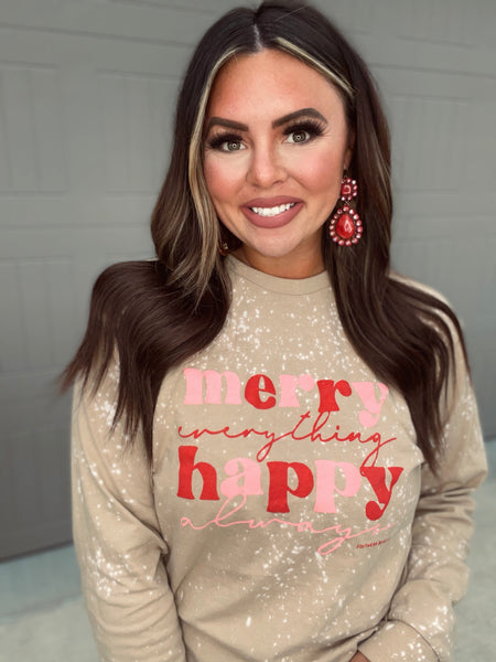 Happy Always Bleached Long Sleeve