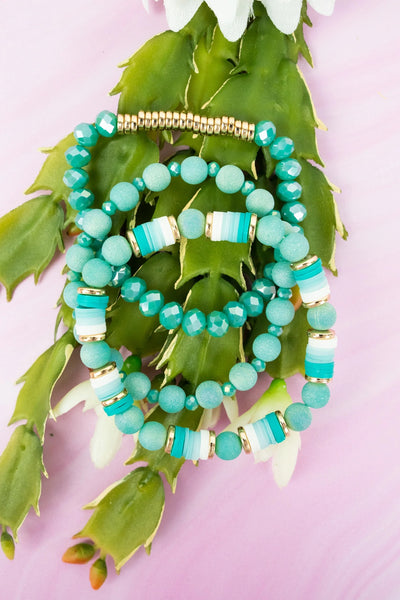 Mint Beaded Bracelet Set