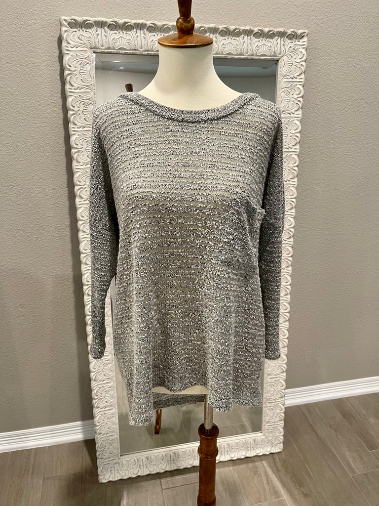 Grey Shimmer HiLow Top