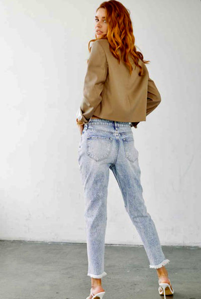 Light Wash High Rise Mom Jeans