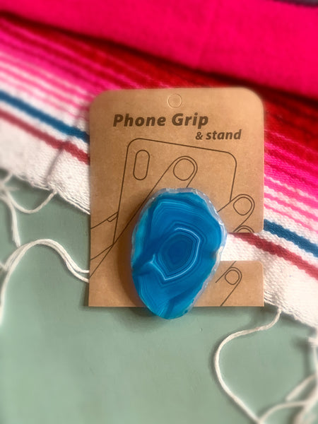 Blue Geo Stone Phone Grip